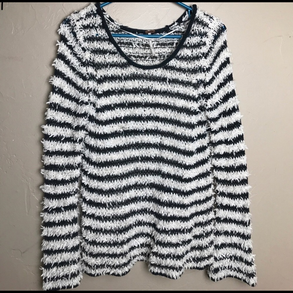 Black and white free people sweater